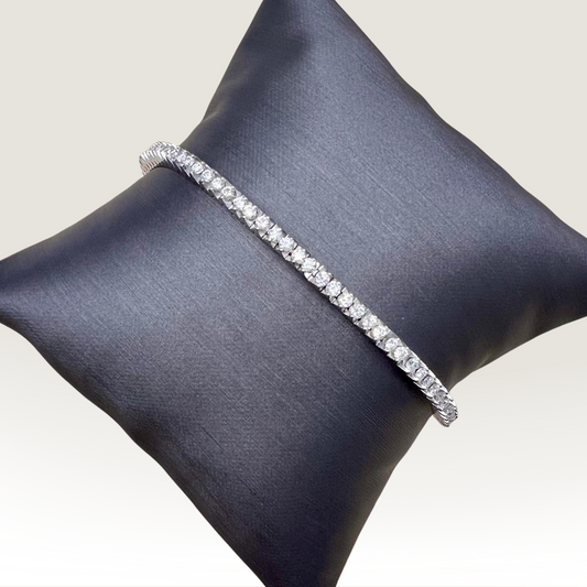 Natural Mined Round Diamond Tennis Bracelet White Gold