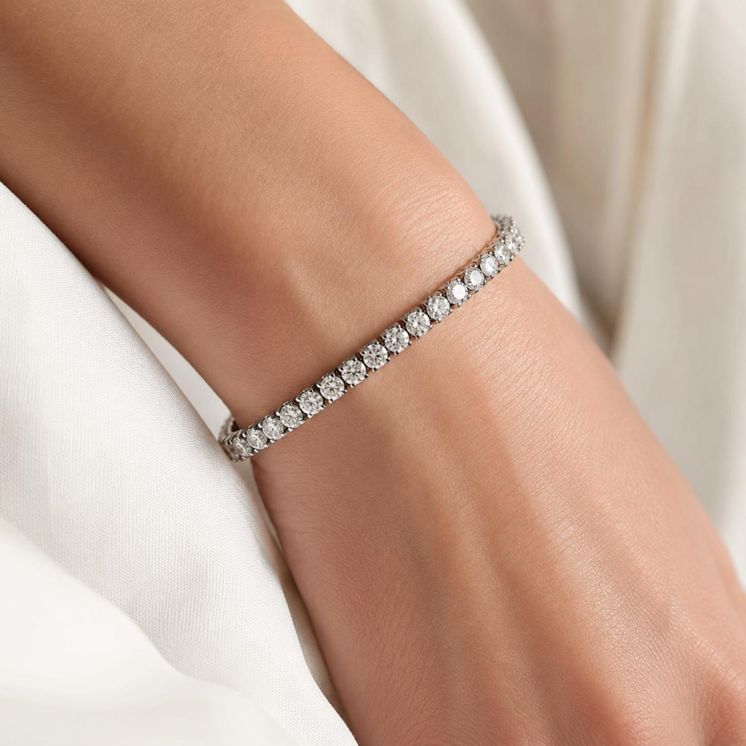 3.65 ct. t.w. Natural Round Diamond Tennis Bracelet, in White Gold model