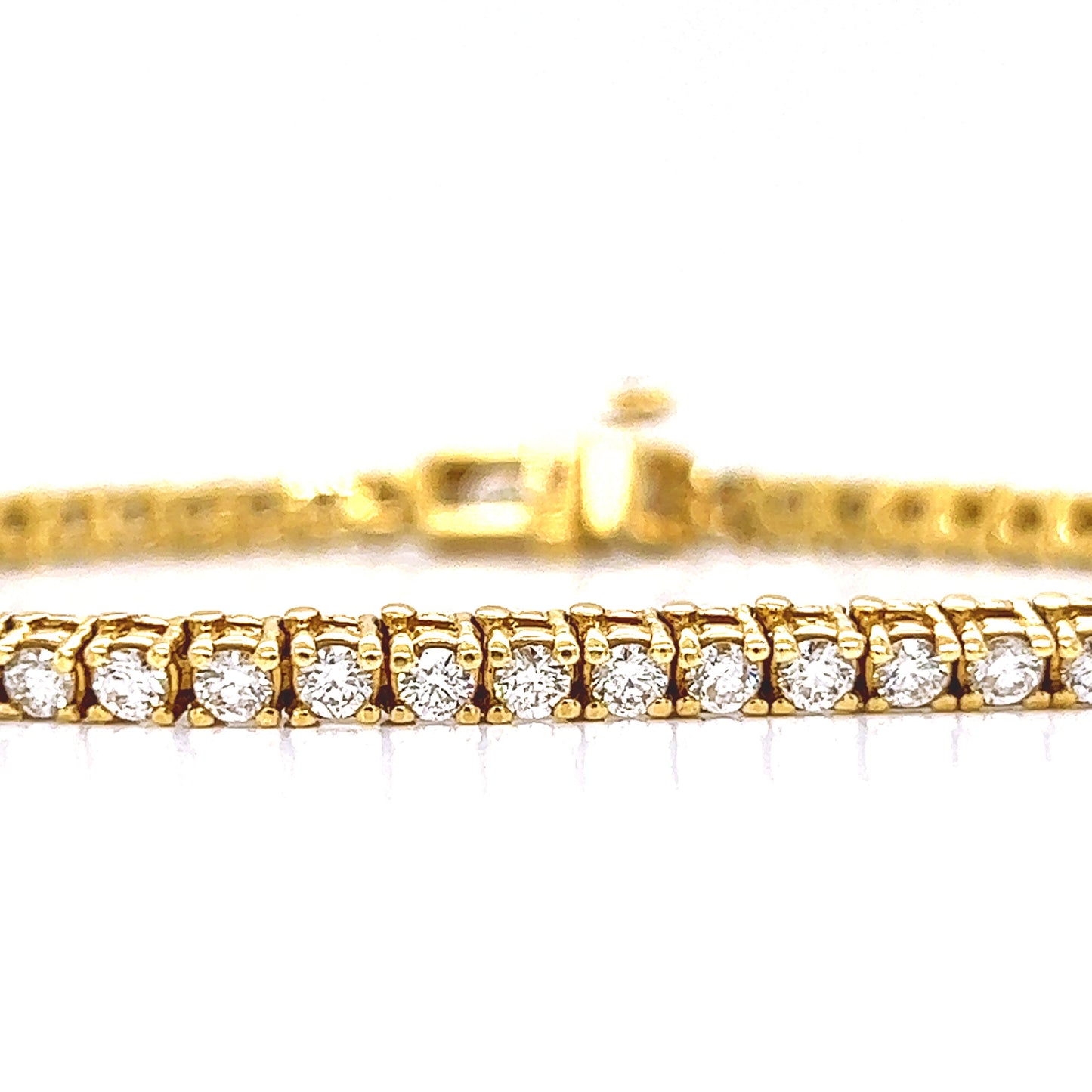 Natural Mined Round Diamond Tennis Bracelet Yellow Gold