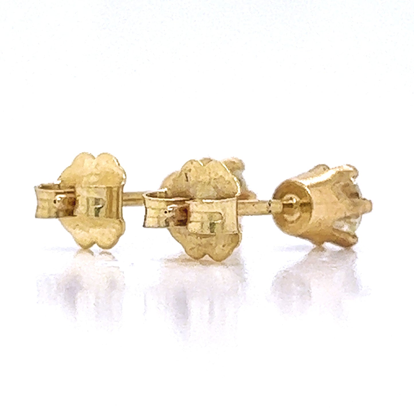 Natural Diamond Stud Earrings, in Yellow Gold