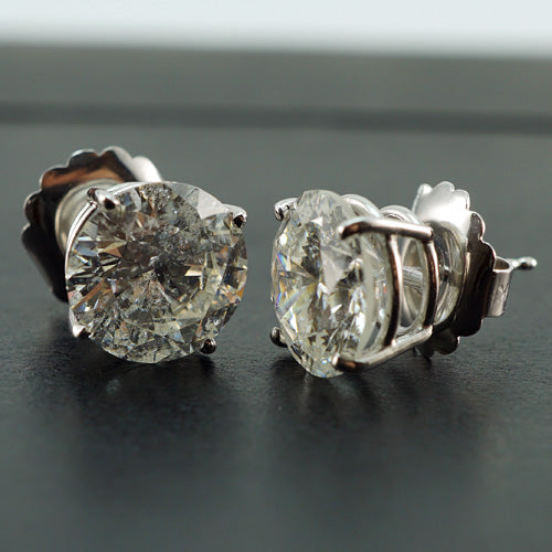 Semi-Mount Earrings in White Gold