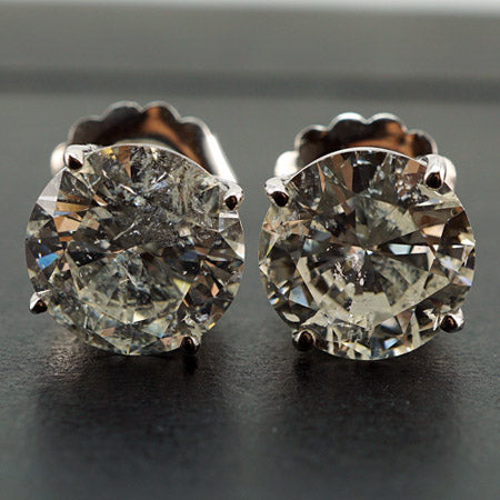 Semi-Mount Earrings in White Gold
