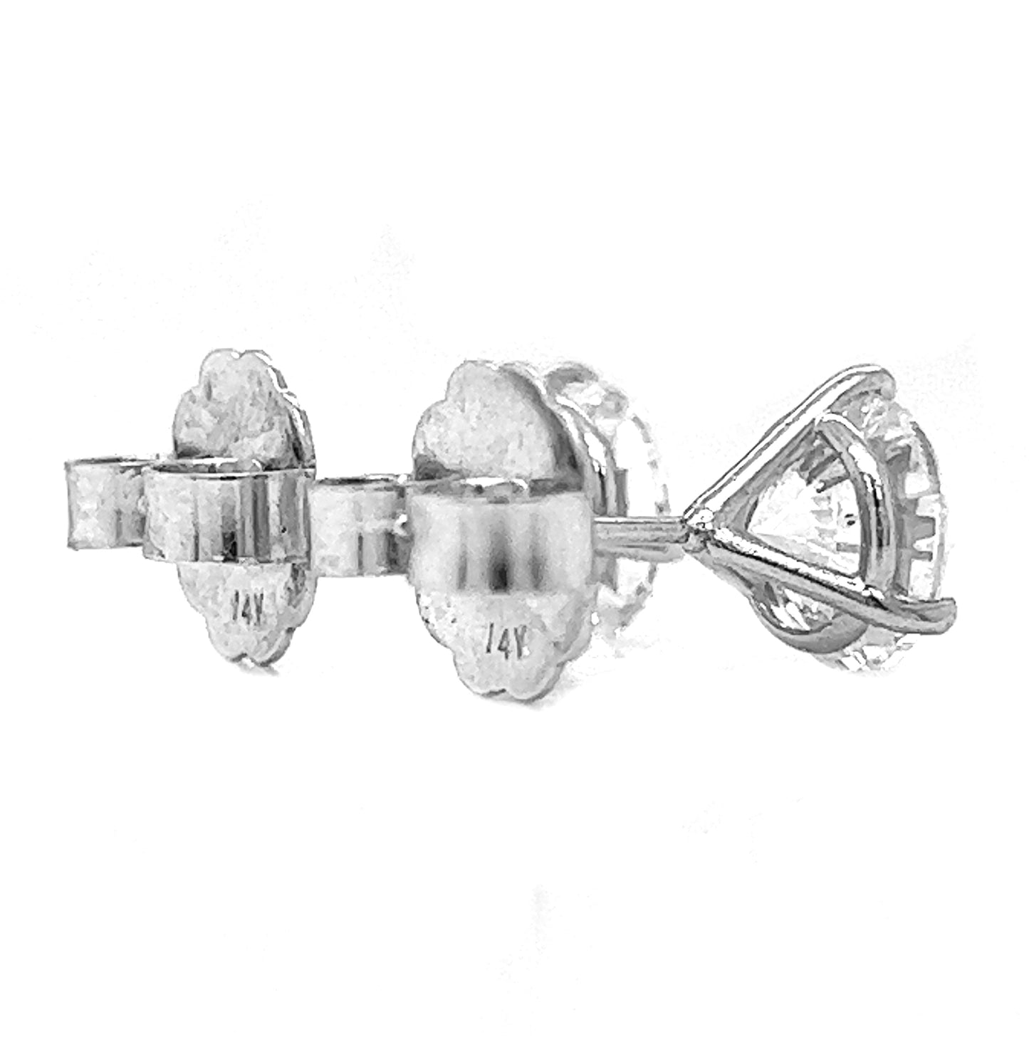 4.02 ct.tw. Natural Round Cut Stud Earrings, in White Gold