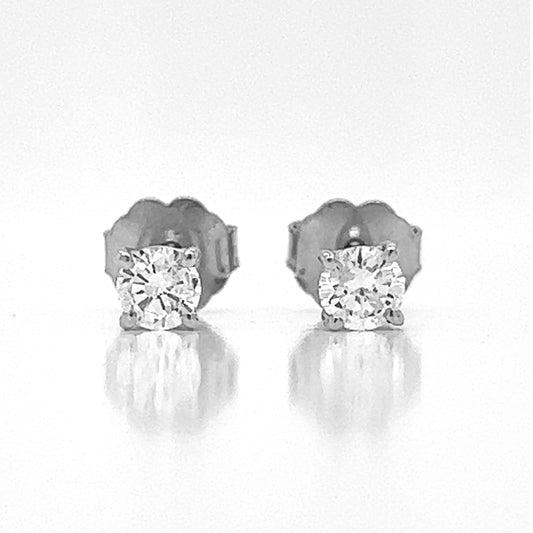 Natural Diamond Stud Earrings, in White Gold