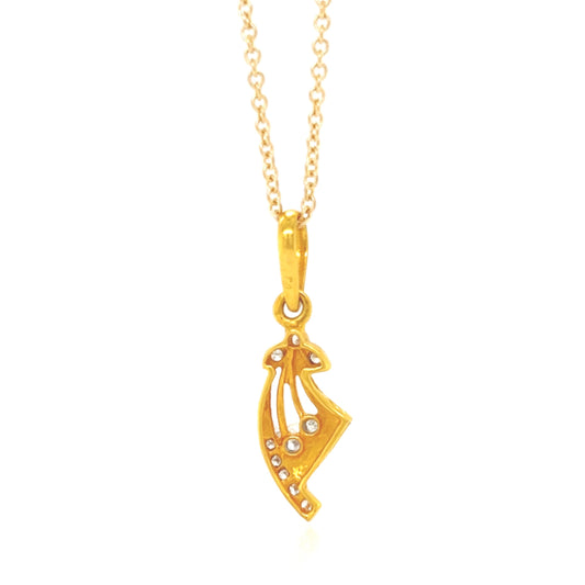 Natural Diamond Cocktail Pendant, in Yellow Gold