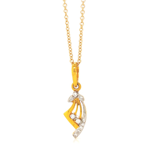 Natural Diamond Cocktail Pendant, in Yellow Gold