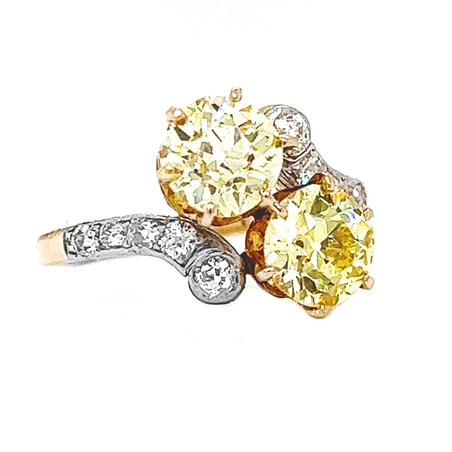 Natural Old European Cut Fancy Yellow Diamond, in Yellow Gold - Pre-owned