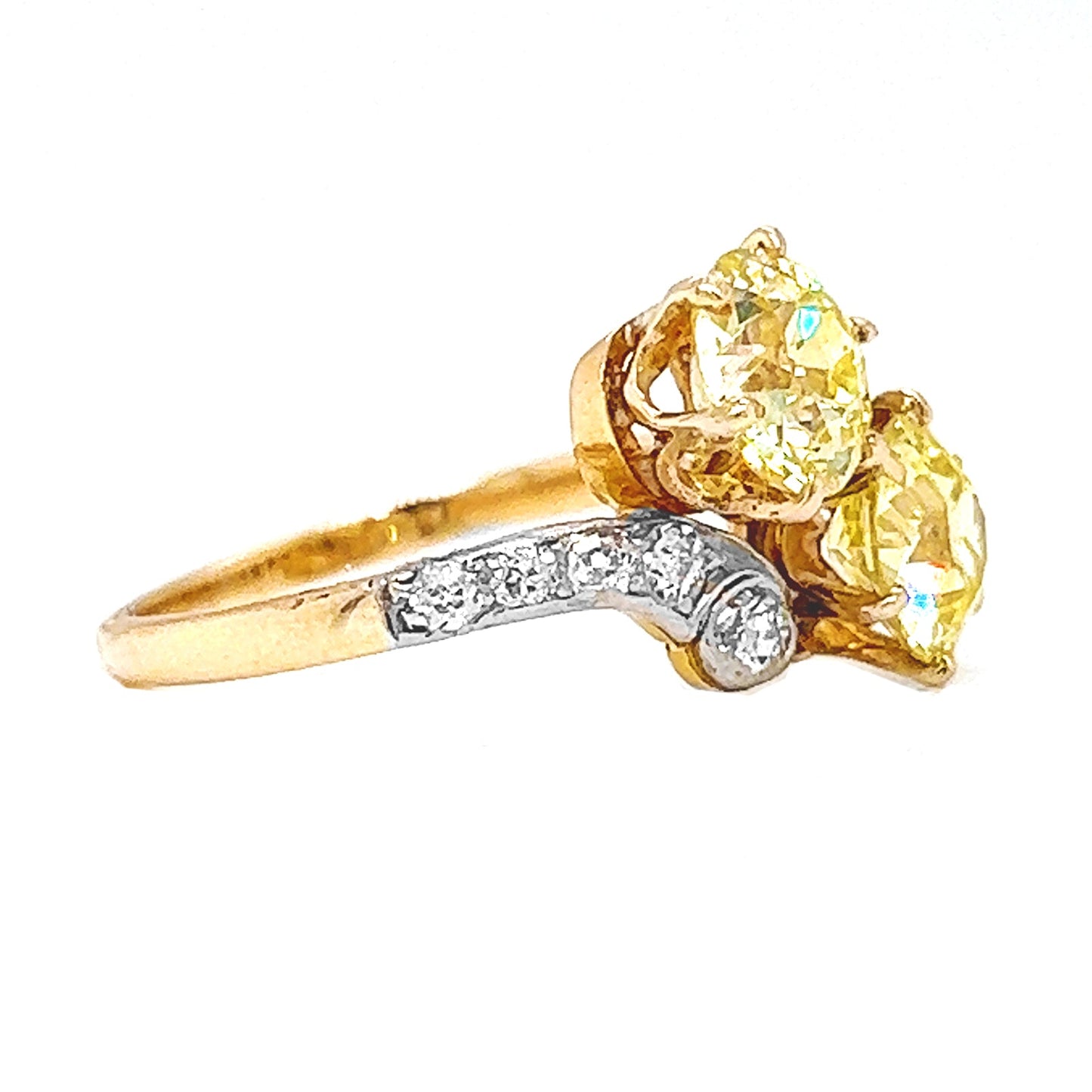 Natural Old European Cut Fancy Yellow Diamond, in Yellow Gold - Pre-owned