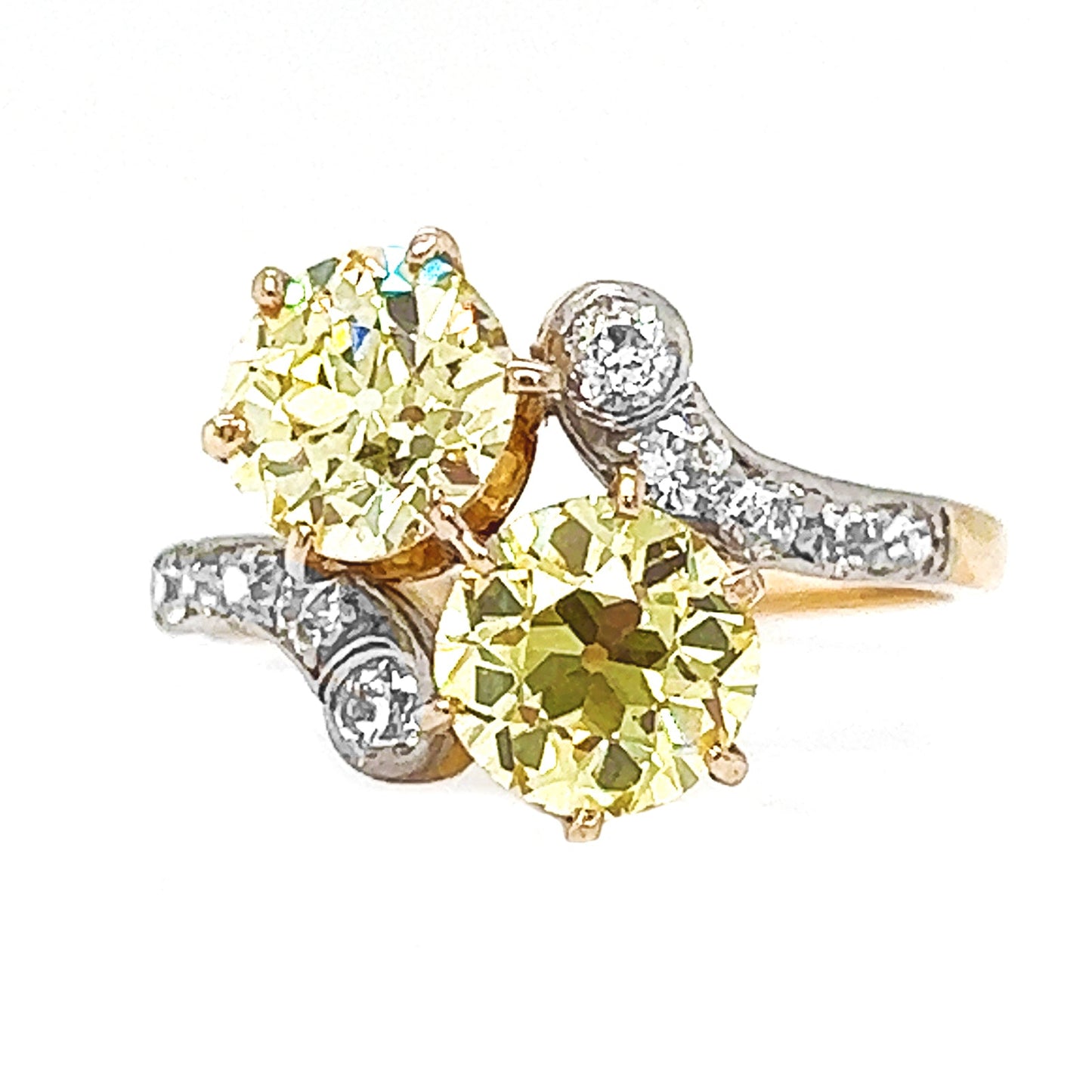 Natural Old European Cut Fancy Yellow Diamond, in Yellow Gold - Pre-owned