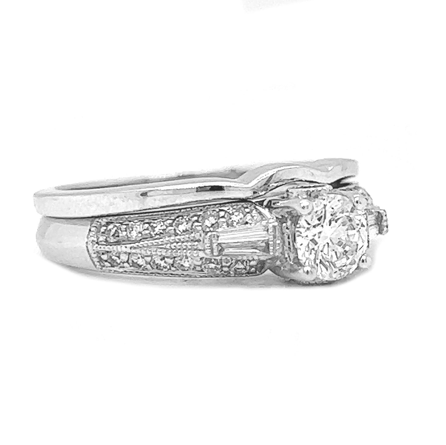 Natural Diamond Bridal Wedding Band Ring, in White Gold