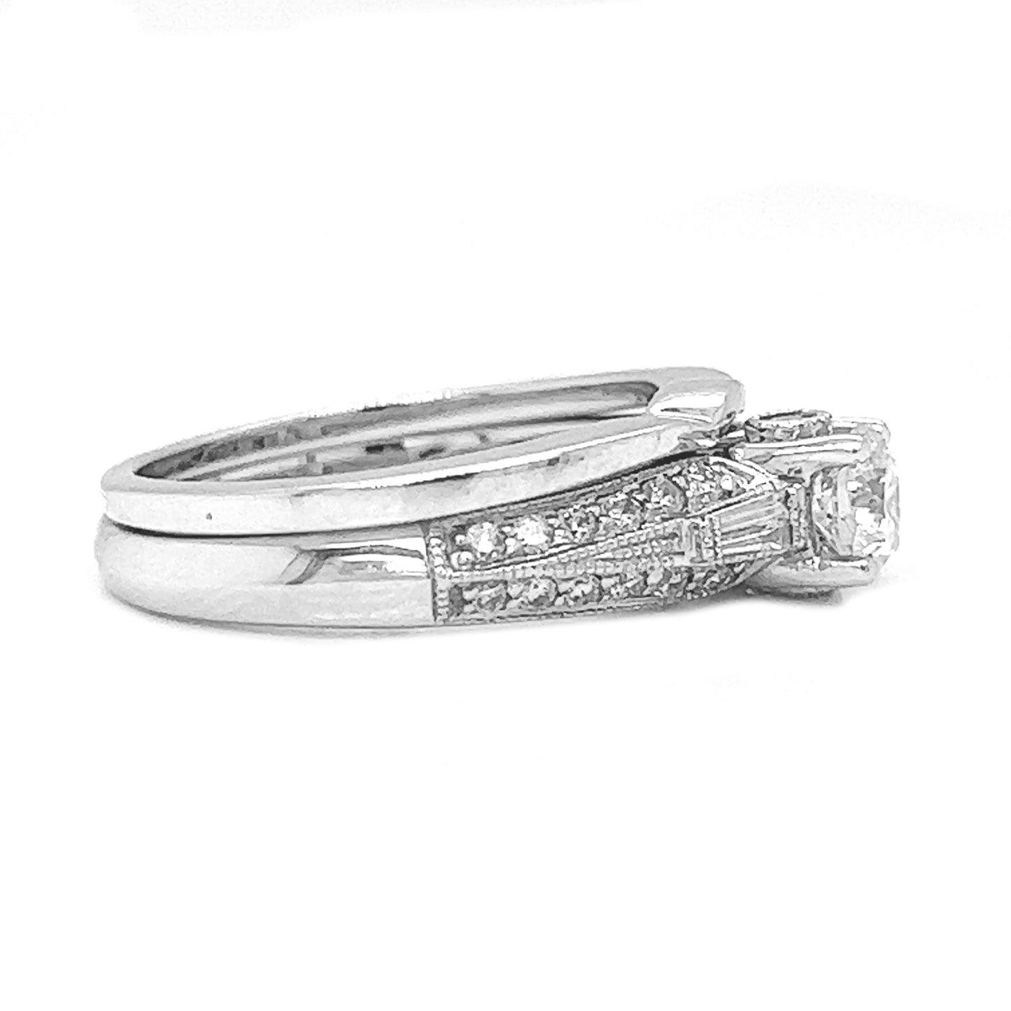 Natural Diamond Bridal Wedding Band Ring, in White Gold