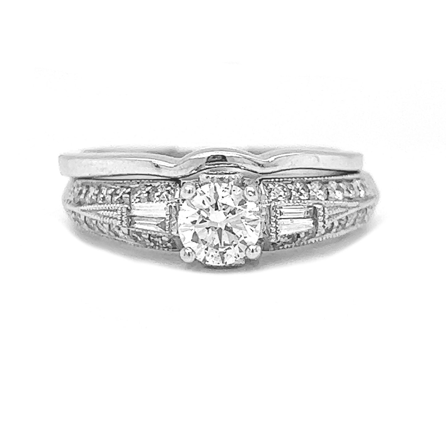 Natural Diamond Bridal Wedding Band Ring, in White Gold