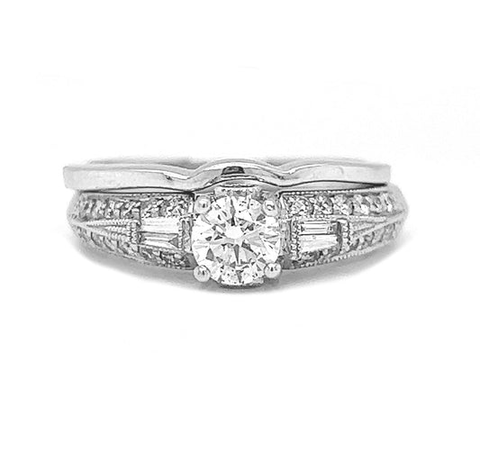 Natural Diamond Bridal Wedding Band Ring, in White Gold