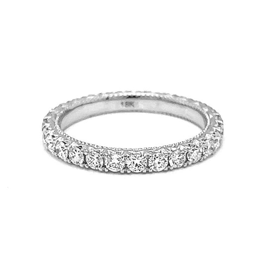 1.06 ct.t.w. Natural Diamond French Pavé Eternity Band Ring, in White Gold