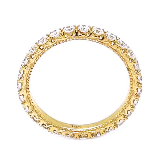 0.81 ct.t.w. Natural Diamond French Pavé Eternity Band Ring, in Yellow Gold