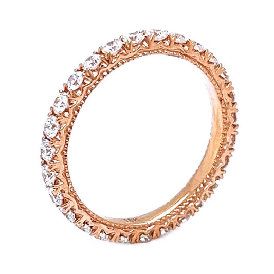 0.98 ct.t.w. Natural Diamond French Pavé Eternity Band Ring, in Rose Gold