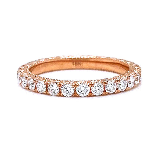 0.98 ct.t.w. Natural Diamond French Pavé Eternity Band Ring, in Rose Gold