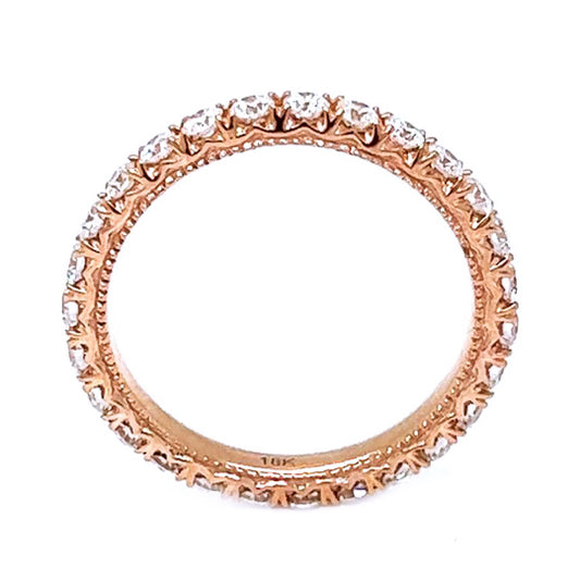 0.50 ct.t.w. Natural Diamond French Pavé Eternity Band Ring, in Rose Gold