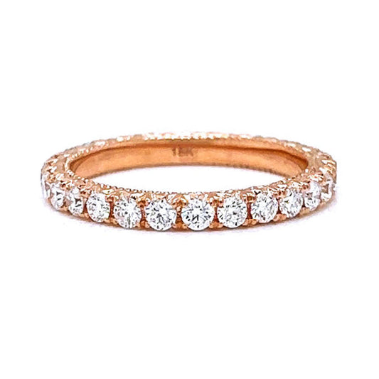 0.50 ct.t.w. Natural Diamond French Pavé Eternity Band Ring, in Rose Gold