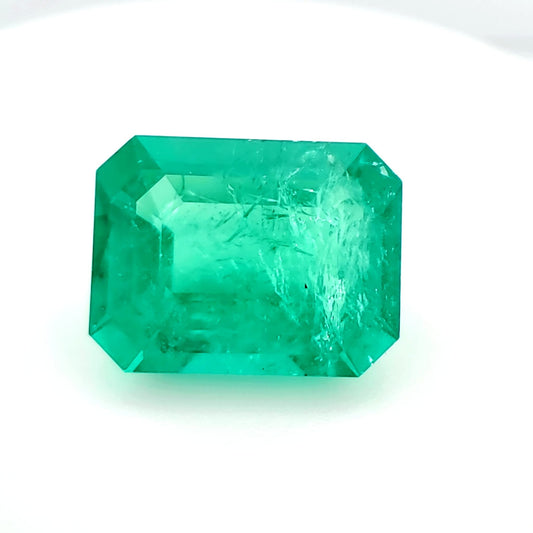 4.94 Carat Emerald Cut Grass Blue Emerald (Non-Certified) IGr I2