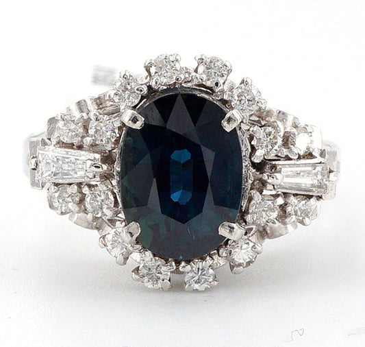 2.30 Carat Oval Cut Dark Blue No Heat Sapphire AGL 1138457