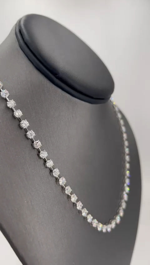 Natural Mined Diamond Graff Link Necklace White Gold