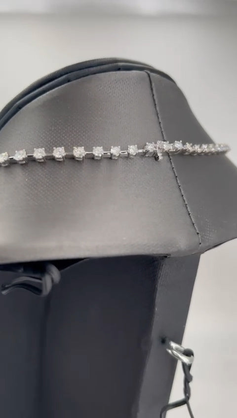 Natural Mined Diamond Graff Link Necklace White Gold