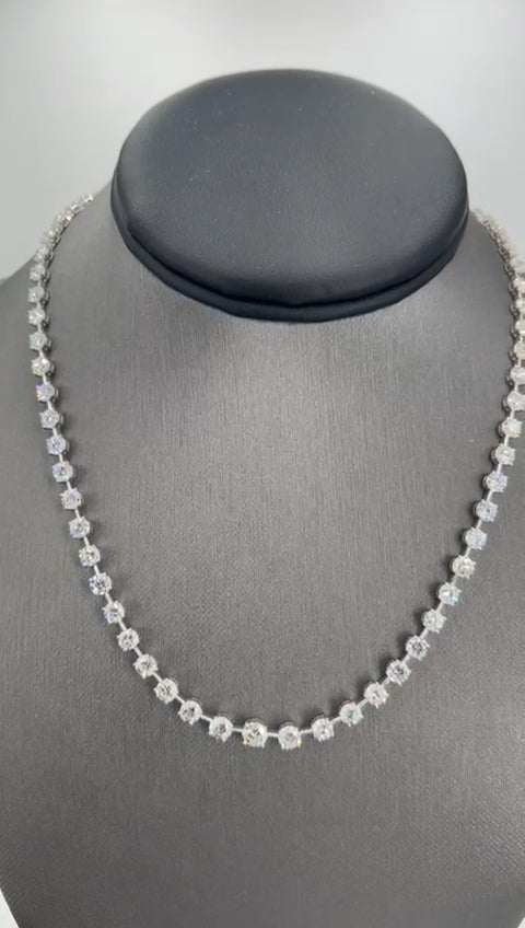 Natural Mined Diamond Graff Link Necklace White Gold