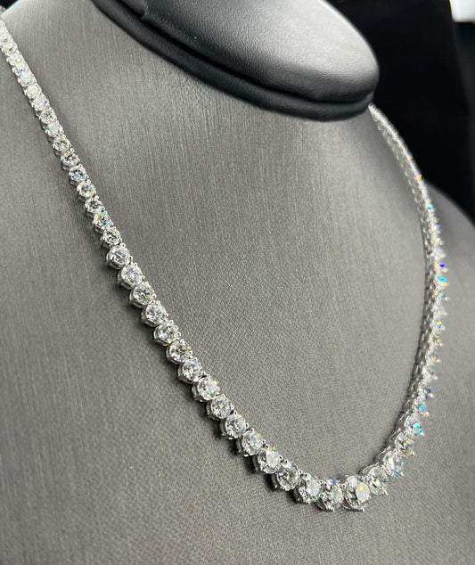 Natural Mined Diamond Rivera Graduating Necklace White Gold