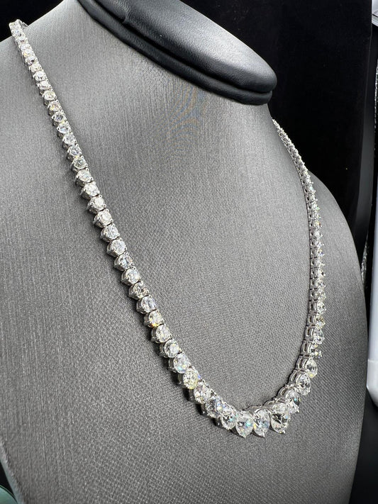 Natural Mined Diamond Rivera Graduating Necklace White Gold