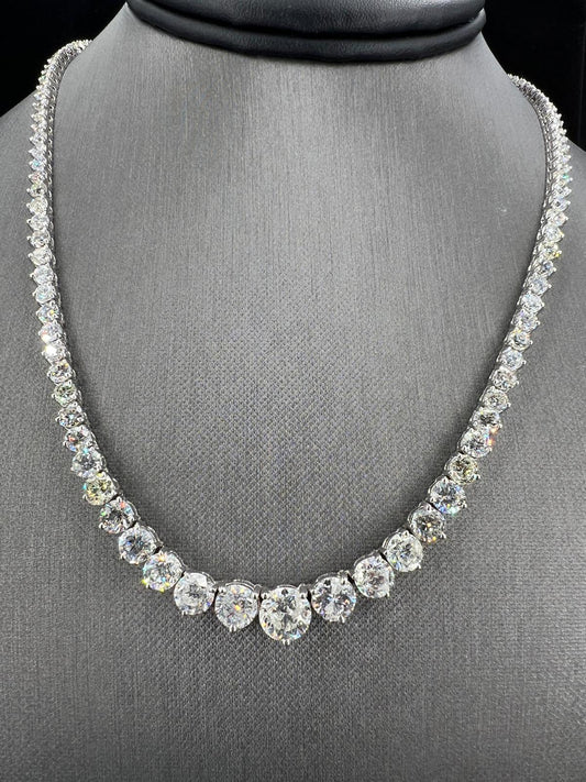 Natural Mined Diamond Rivera Graduating Necklace White Gold
