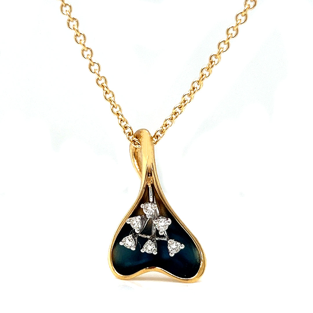 Natural Diamond Fancy Cocktail Pendant Necklace, in Yellow Gold