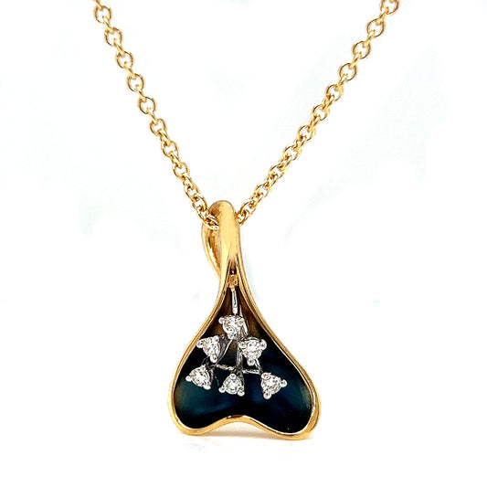 Natural Diamond Fancy Cocktail Pendant Necklace, in Yellow Gold