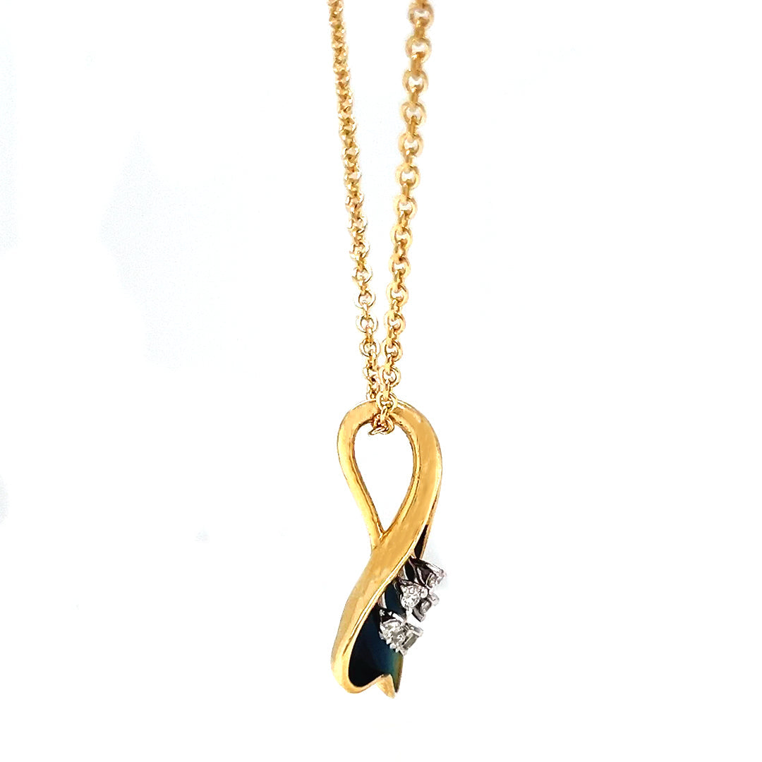 Natural Diamond Fancy Cocktail Pendant Necklace, in Yellow Gold