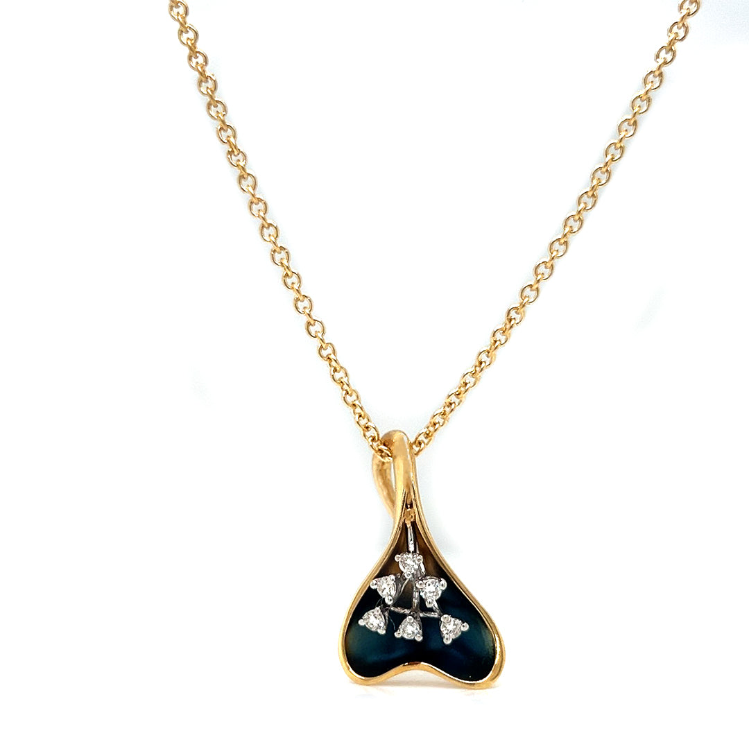 Natural Diamond Fancy Cocktail Pendant Necklace, in Yellow Gold