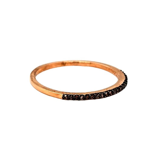 Natural Fancy Brown Cognac Diamonds Bridal Band Ring, in Rose Gold