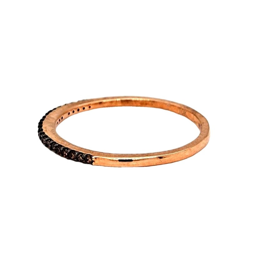 Natural Fancy Brown Cognac Diamonds Bridal Band Ring, in Rose Gold