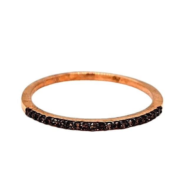Natural Fancy Brown Cognac Diamonds Bridal Band Ring, in Rose Gold