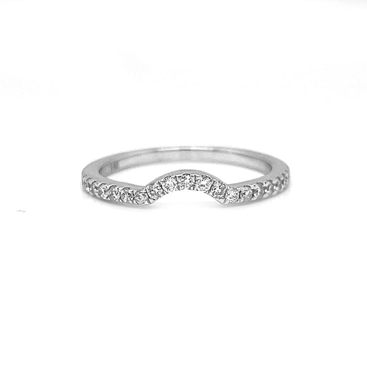 Natural Diamond Bridal Band Ring, in White Gold