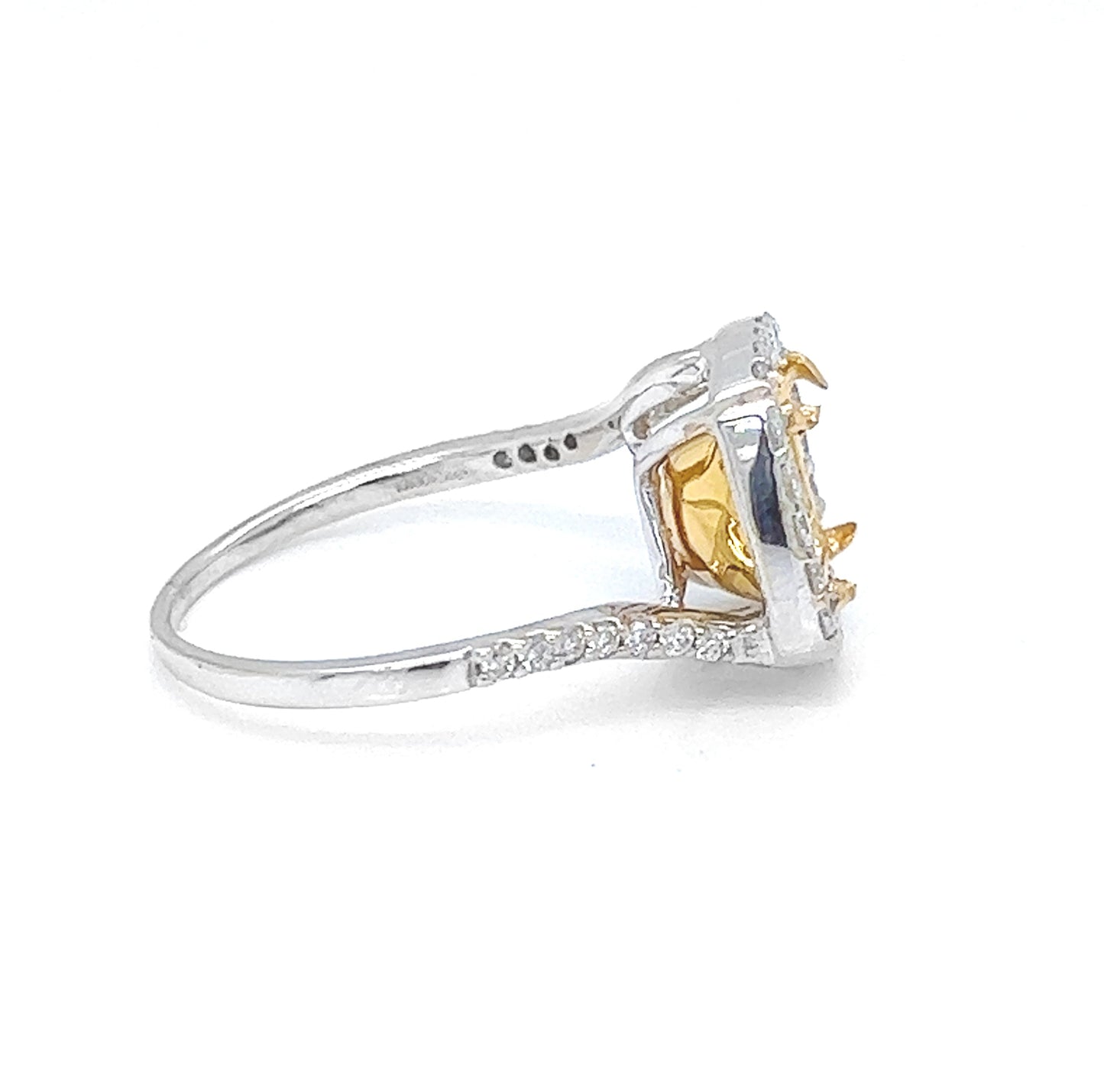 Semi-Mount with Natural Round Diamond Halo Ring, in White Gold
