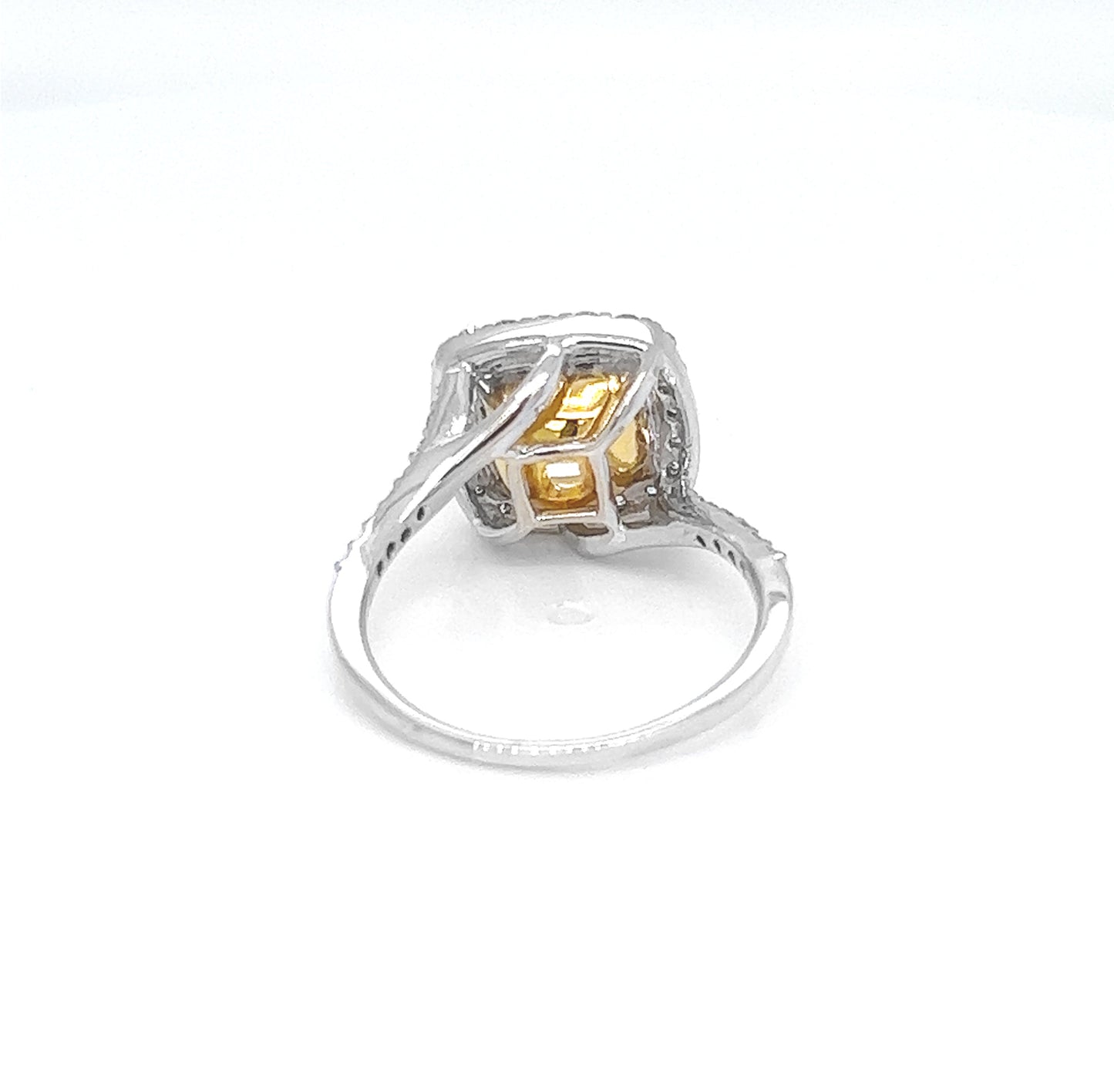 Semi-Mount with Natural Round Diamond Halo Ring, in White Gold