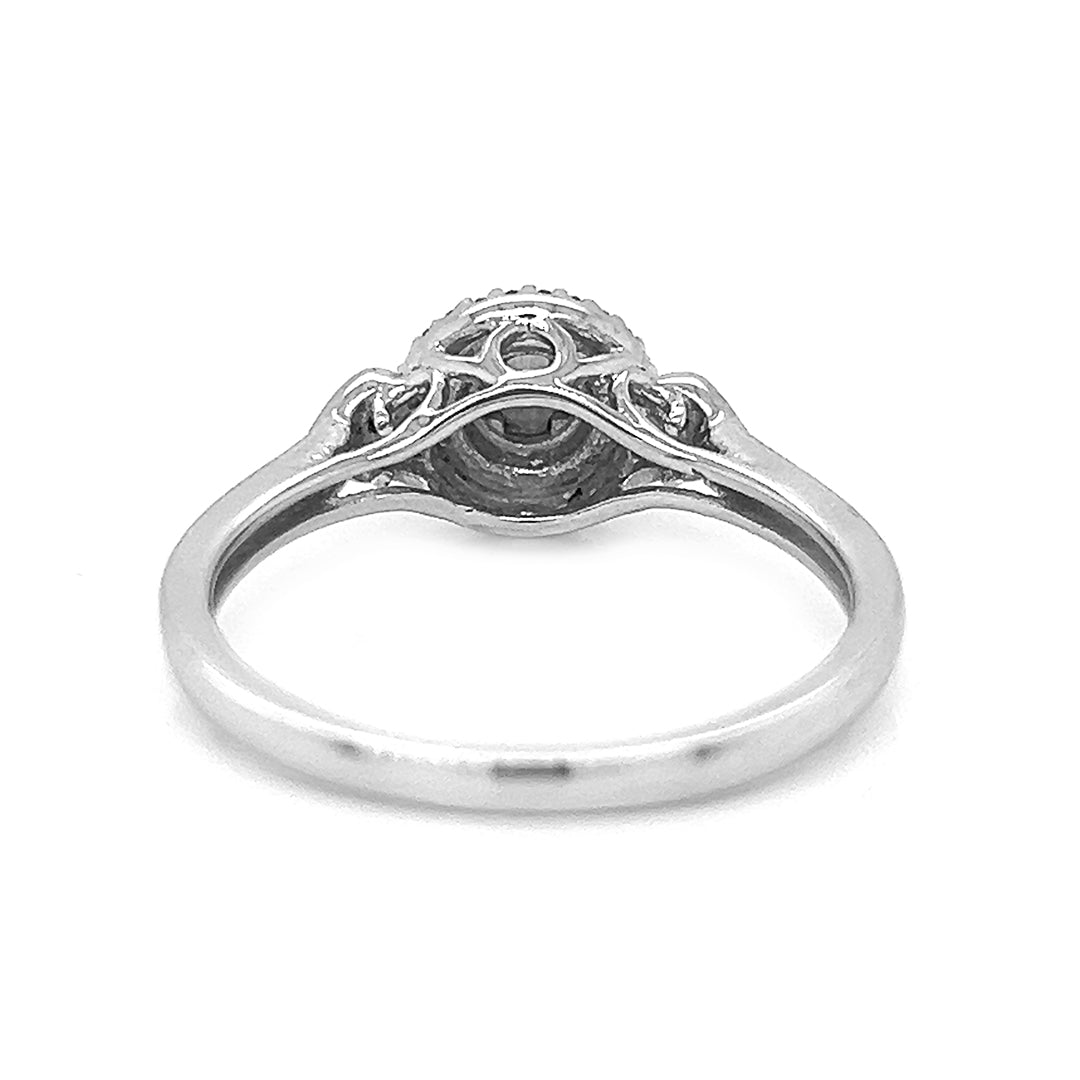 Natural Diamond Illusion Set Promise Ring, in White Gold