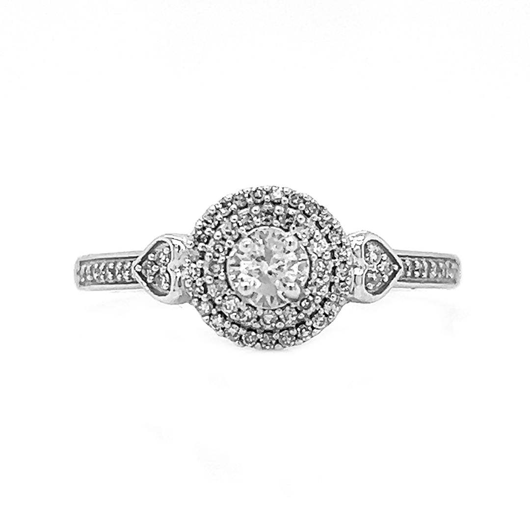 Natural Diamond Illusion Set Promise Ring, in White Gold
