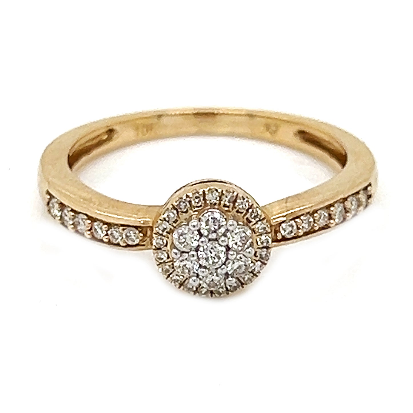 Natural Diamonds Illusion Promise Ring, in Yellow Gold