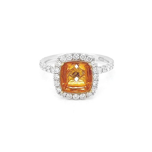 Natural Mined Round Diamond Halo Semi Mount White Gold Ring