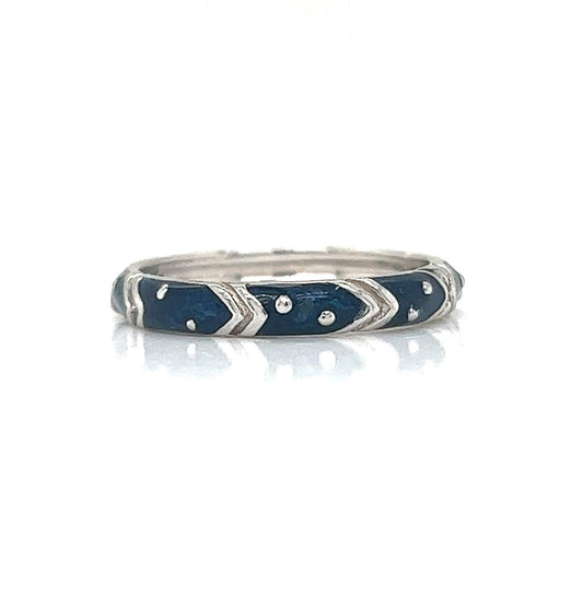 Set of 5 Hidalgo Enamel Gold Ring - Pre-owned