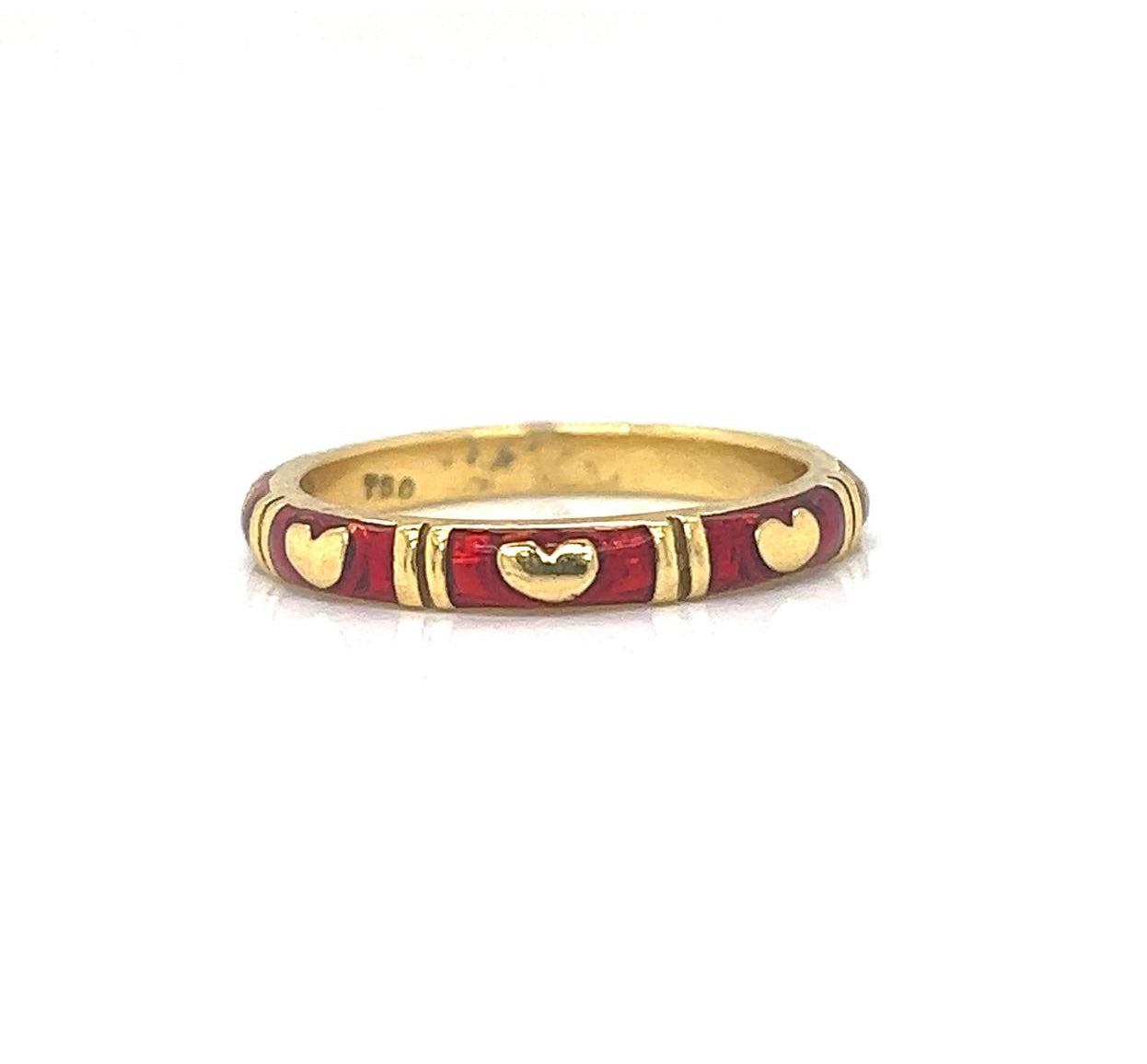 Set of 5 Hidalgo Enamel Gold Ring - Pre-owned