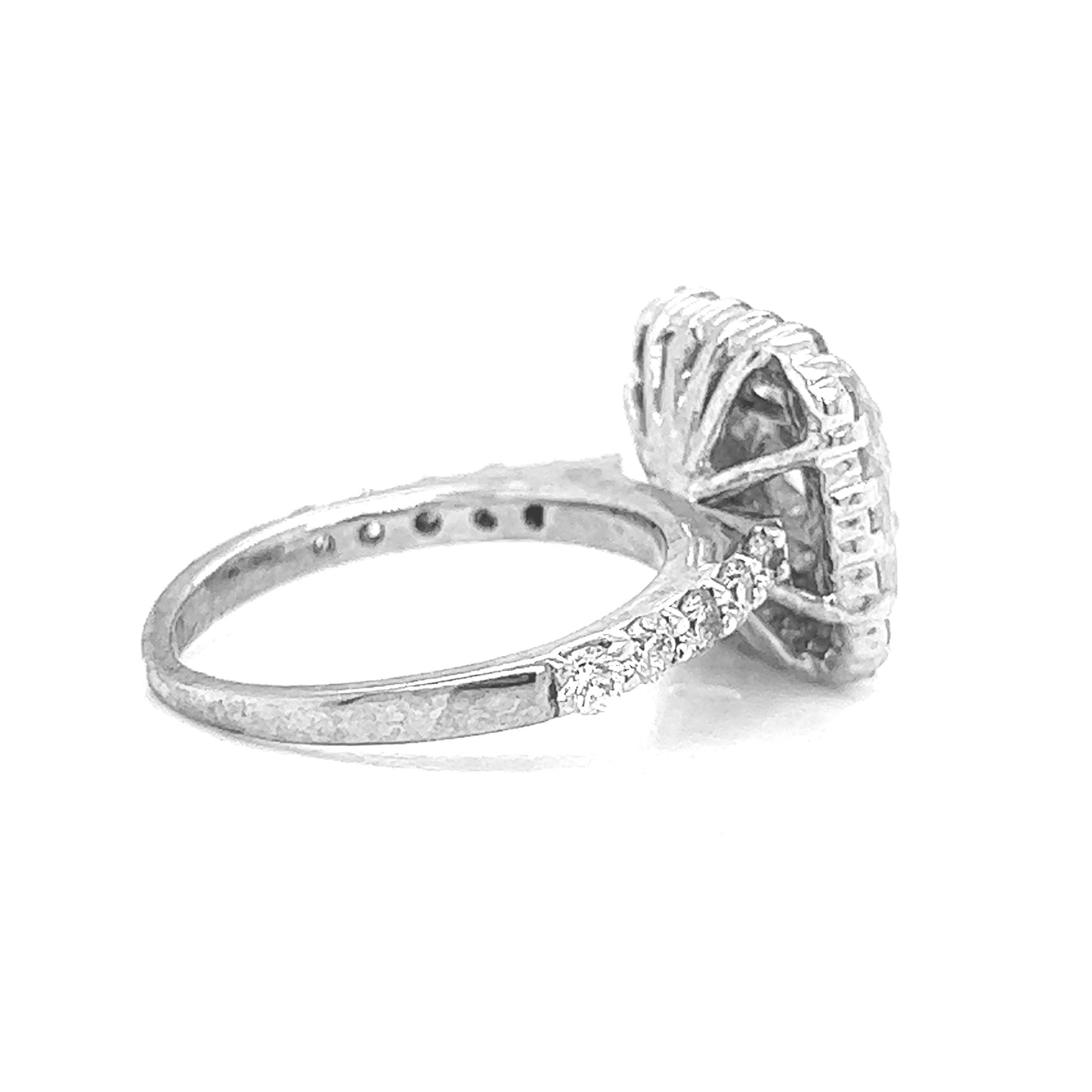 Natural Diamond Halo Bridal Cocktail Ring, in White Gold