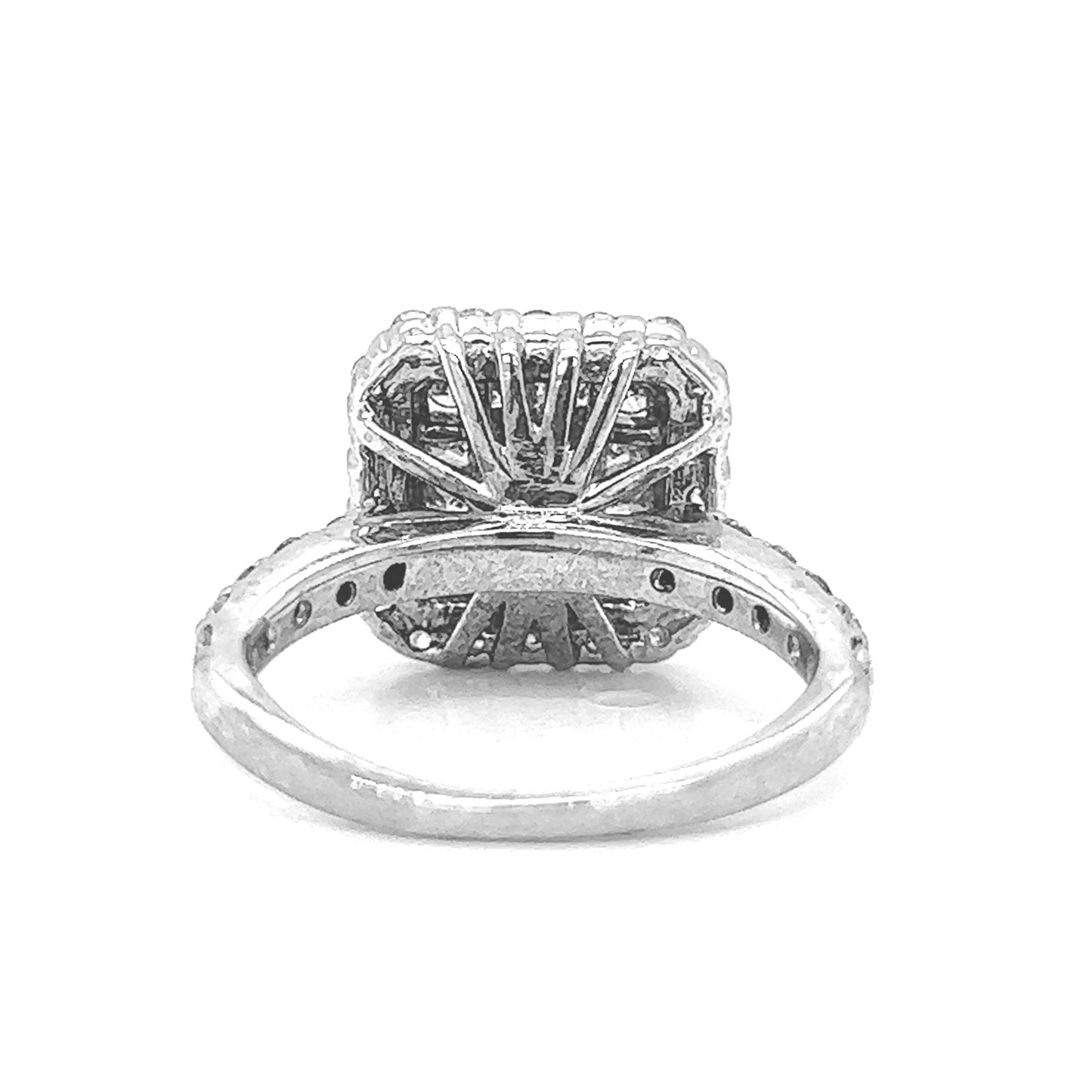 Natural Diamond Halo Bridal Cocktail Ring, in White Gold