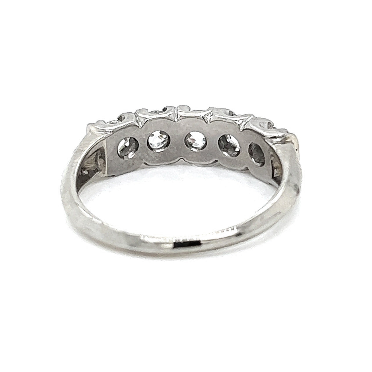 Natural Old European Cut Diamond 5 Stone Ring, in White Gold - Pre-owned